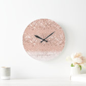 Grande Horloge Ronde Glitter Blush Rose (Maison)