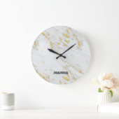 Grande Horloge Ronde Glitter d'or monogrammed spotted (Maison)