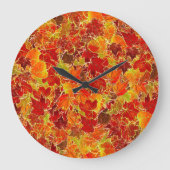 Grande Horloge Ronde Glittery Fall Maple Leaves (Recto)