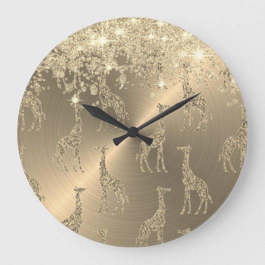 Grande Horloge Ronde Glittery Giraffes on Glitzy           (Recto)