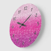 Grande Horloge Ronde Glittery ombre (Angle)