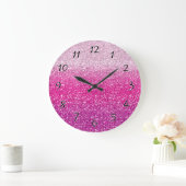 Grande Horloge Ronde Glittery ombre (Maison)