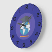 Grande Horloge Ronde Global Education Graduation Cap Earth Smart Planet (Angle)