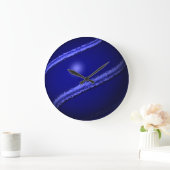 Grande Horloge Ronde Globe de la ligne bleue mince (Maison)