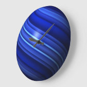 Grande Horloge Ronde Globe de la ligne bleue mince (Angle)