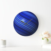 Grande Horloge Ronde Globe de la ligne bleue mince (Maison)