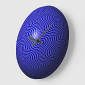 Grande Horloge Ronde Globe de la ligne bleue mince (Angle)