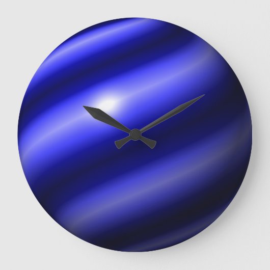 Grande Horloge Ronde Globe de la ligne bleue mince (Recto)
