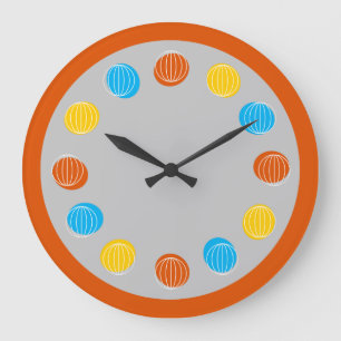 Grande Horloge Ronde Globe White burnt orange round