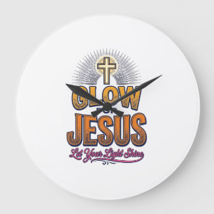 Grande Horloge Ronde Glorifiez Jésus Laissez Votre Lumière Briller Chri