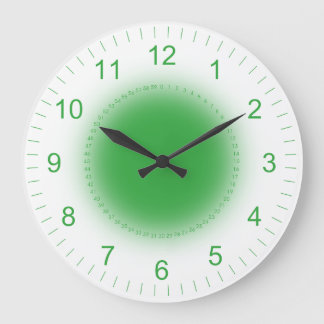 Grande Horloge Ronde Glowing green on White