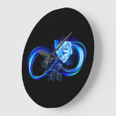 Grande Horloge Ronde Glowing infinity with blue rose (Angle)