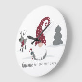 Grande Horloge Ronde Gnome et Reindeer Scandinavian Tomte design (Angle)