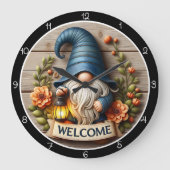 Grande Horloge Ronde Gnome Welcome Wall Decor (Recto)