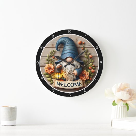 Grande Horloge Ronde Gnome Welcome Wall Decor (Maison)