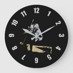 Grande Horloge Ronde Goaltender - Joueur de hockey