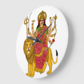 Grande Horloge Ronde Goddess Durga Clock (Angle)