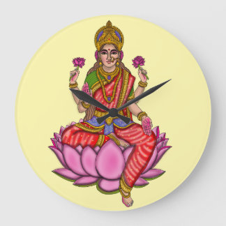 Grande Horloge Ronde Goddess Lakshmi Wall Clock