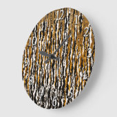 Grande Horloge Ronde Gold & Black Modern Safari Rain Jungle Glam (Angle)