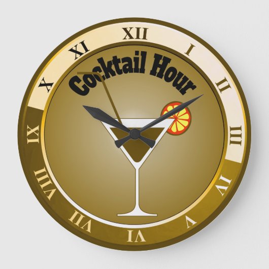 Grande Horloge Ronde Gold Cocktail hour Bar Clock (Recto)