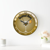 Grande Horloge Ronde Gold Cocktail hour Bar Clock (Maison)