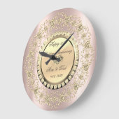 Grande Horloge Ronde Gold Diamonds Rose Gold 25th Wedding Anniversary (Angle)