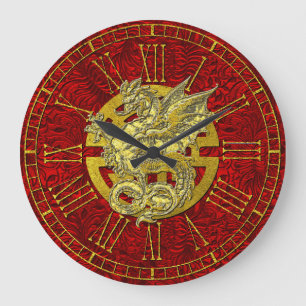 Grande Horloge Ronde Gold Dragon Chinese