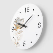 Grande Horloge Ronde Gold Flower Numbers (Angle)