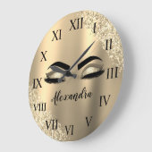 Grande Horloge Ronde Gold Glitter Sparkle Eyelashes Monogram (Angle)