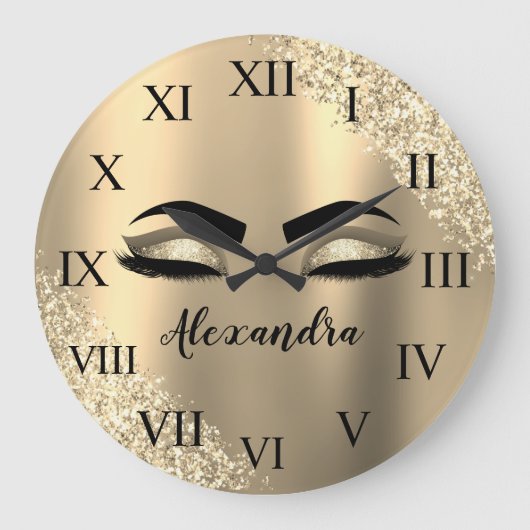 Grande Horloge Ronde Gold Glitter Sparkle Eyelashes Monogram (Recto)