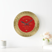 Grande Horloge Ronde Gold Lace Frame 50th Wedding Anniversary (Maison)