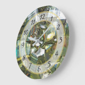 Grande Horloge Ronde Gold Metallic Faux Stone Gem Clock (Angle)