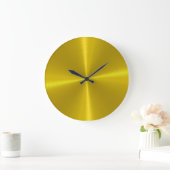 Grande Horloge Ronde Gold Stainless Steel Metal Look (Maison)