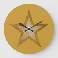 "Gold" Star clock round gold
