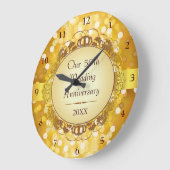 Grande Horloge Ronde Golden Bokeh 50th Anniversary Wall Clock (Angle)