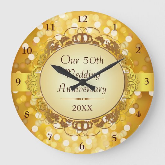 Grande Horloge Ronde Golden Bokeh 50th Anniversary Wall Clock (Recto)