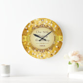 Grande Horloge Ronde Golden Bokeh 50th Anniversary Wall Clock (Maison)