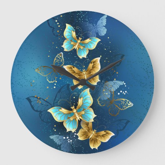 Grande Horloge Ronde Golden butterflies (Recto)