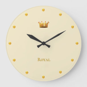 Grande Horloge Ronde Golden Crown on Light Beige
