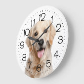 Grande Horloge Ronde Golden Retriever (Angle)