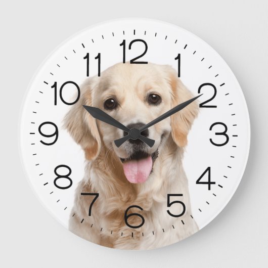 Grande Horloge Ronde Golden Retriever (Recto)