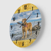 Grande Horloge Ronde Golden Retriever (Angle)