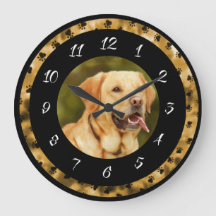 Grande Horloge Ronde Golden Retriever