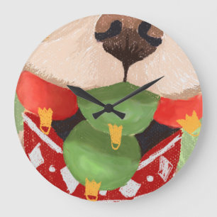 Grande Horloge Ronde Golden Retriever Christmas Balls Mouth Funny GIft