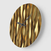 Grande Horloge Ronde Golden Wave 3D Render. (Angle)