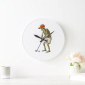 Grande Horloge Ronde Golf Ball Costume - Pumpkin Skull Golf PWall Clock (Maison)