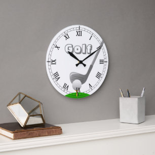 Grande Horloge Ronde Golf Club, Ball and Tee - Custom Clock