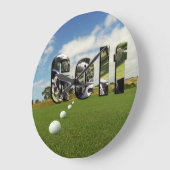 Grande Horloge Ronde Golf Et Logo, (Angle)