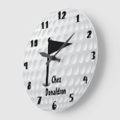 Grande Horloge Ronde Golf personnalisé amusant (Angle)