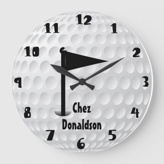 Grande Horloge Ronde Golf personnalisé amusant (Recto)